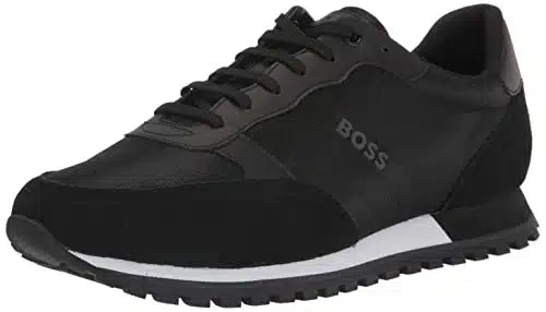BOSS Men's Parkour Runn Sneakers, Black Onyx,