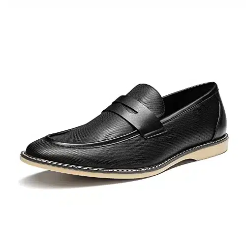 Bruno Marc Men's Penny Loafers Business Formal Dress Shoes, Black, , SBLS