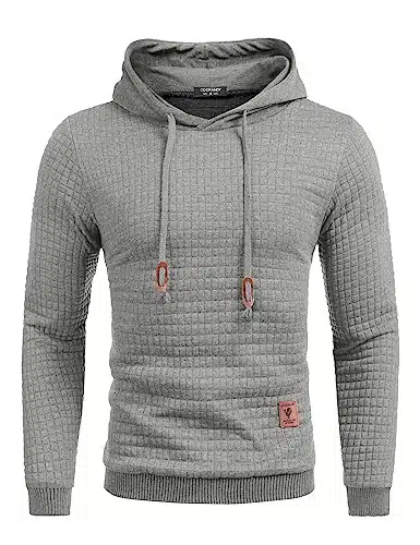 COOFANDY Men's Active Hoodies Sport Sweatshirt Casual Pullover Hipster Hooded Grey