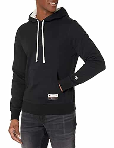 Champion Men's Authentic Originals Sueded Pullover Hoodie, Black, Medium