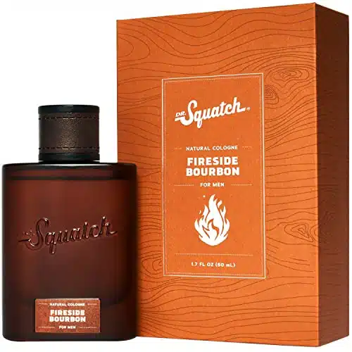 Dr. Squatch Men's Cologne Fireside Bourbon   Natural Cologne made with sustainably sourced ingredients   Manly fragrance of cedarwood, clove, and patchouli   Inspired by Wood Barrel Bourbon Bar Soap