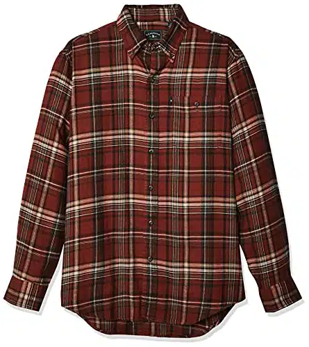 G.H. Bass & Co. Men's Fireside Flannels Long Sleeve Button Down Shirt, Arabian Spice, Small