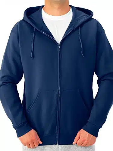 Jerzees  Men's NuBlend  Fleece  Sweatshirts &  Hoodies, Full Zip Navy, Large