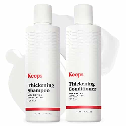 Keeps Hair Thickening Shampoo & Conditioner Set   Treatment for Thinning Hair and Hair Loss   Regrowth for Fuller, Thicker Looking Hair   Infused with Biotin, Caffeine, & Saw Palmetto