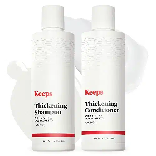 Keeps Hair Thickening Shampoo & Conditioner Set   Treatment for Thinning Hair and Hair Loss   Regrowth for Fuller, Thicker Looking Hair   Infused with Biotin, Caffeine, & Saw Palmetto
