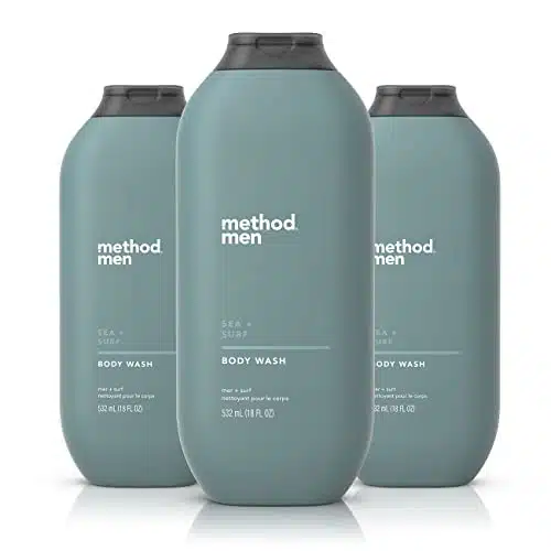 Method Men Body Wash, Sea + Surf, Paraben and Phthalate Free, FL Oz (Pack of ),Softening