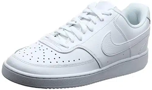Nike Men's Court Vision Low Sneaker, WhiteWhiteblack, Regular US