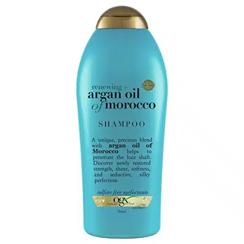 OGX Renewing + Argan Oil of Morocco Hydrating Hair Shampoo, Cold Pressed Argan Oil to Help Moisturize, Soften & Strengthen Hair, Paraben Free with Sulfate Free Surfactants, fl oz