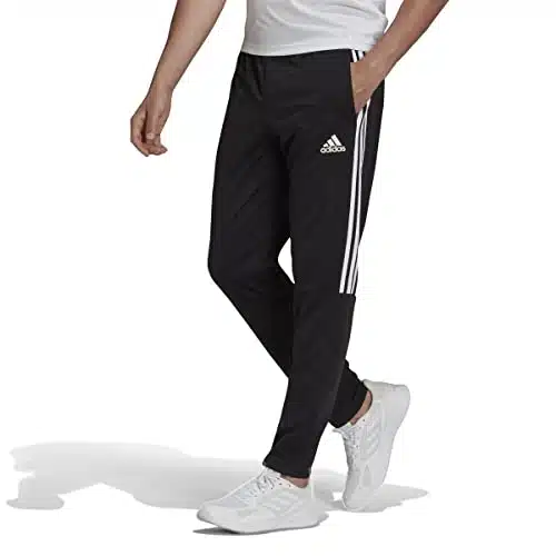 adidas Men's Aeroready Sereno Slim Tapered Cut stripes Pants, BlackWhite, Medium