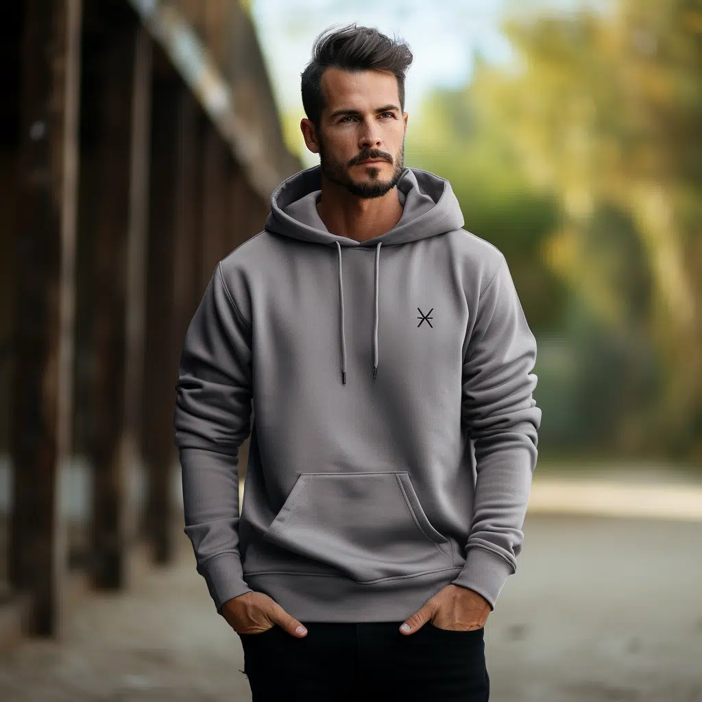 classic hoody pullover grey sweatshirts for men