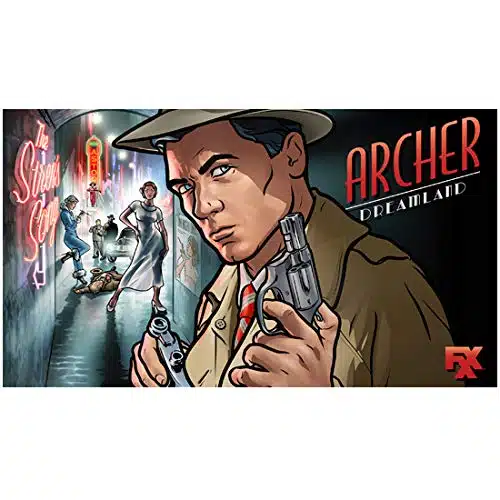 Archer (TV Series  ) inch x inch Photograph H. Jon Benjamin in Alley wGun & Flask Title in Top Right Corner kn
