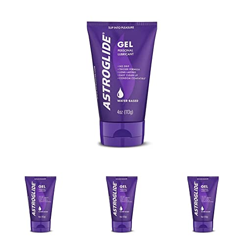 Astroglide Gel, Water Based Lubricant Sex Gel for Couples, Men and Women (oz.)  Stay Put Personal Lubricant  Long Lasting Sex Lube  Condom Compatible  Made in The USA (Pack of )