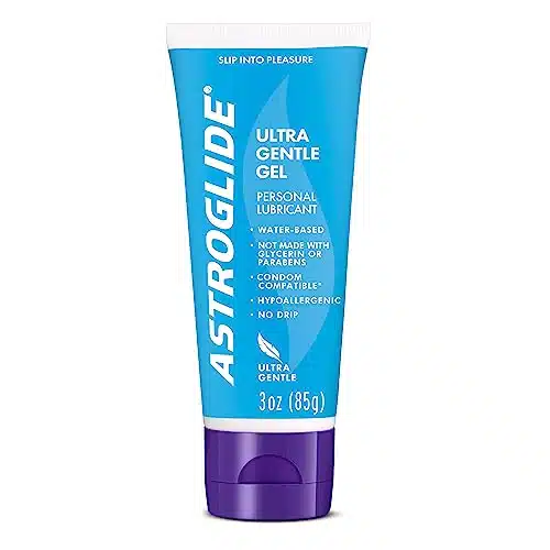 Astroglide Ultra Gentle Gel Lube, Personal Lubricant (oz), Hypoallergenic, Water BasedLube for Easy Clean Up, No Parabens or Glycerin, Long Lasting Pleasure for Men, Women, and Couples
