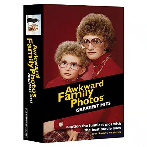 Awkward Family Photos Greatest Hits   Caption Hilarious Pics with Memorable Movie Lines, Best of Original & Vol , plus New Pics & Movie Lines, Age & Up, Better Cards, Bigger Images & A Card Box