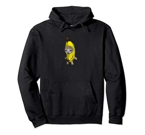 Banana Cat Funny Meme Pullover Hoodie