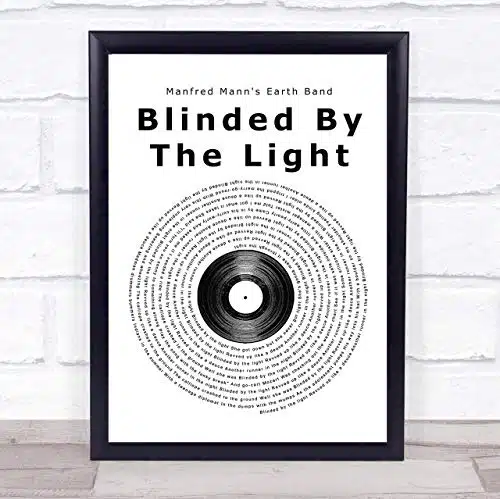 Blinded by The Light Vinyl Record Song Lyric Quote Music Poster Gift Present Art Print