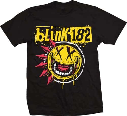 Blink Punk Smiley Men's Tee, Black, Medium