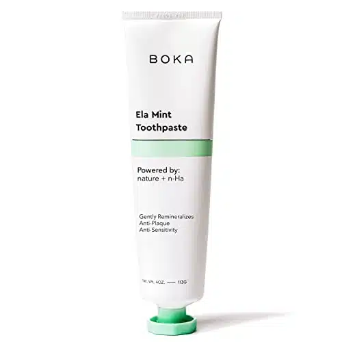 Boka Fluoride Free Toothpaste   Nano Hydroxyapatite, Remineralizing, Sensitive Teeth, Whitening   Dentist Recommended for Adult & Kids Oral Care   Ela Mint Natural Flavor, oz Pk   US Manufactured