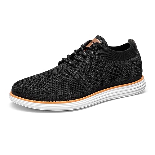 Bruno Marc Mens Mesh Sneakers Oxfords Lace Up Lightweight Casual Walking Shoes, Black (Grand )