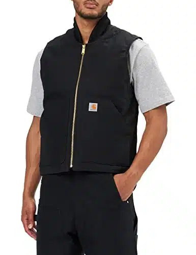 Carhartt Men's Arctic Quilt Lined Duck Vest (Regular and Big & Tall Sizes), Black, Large