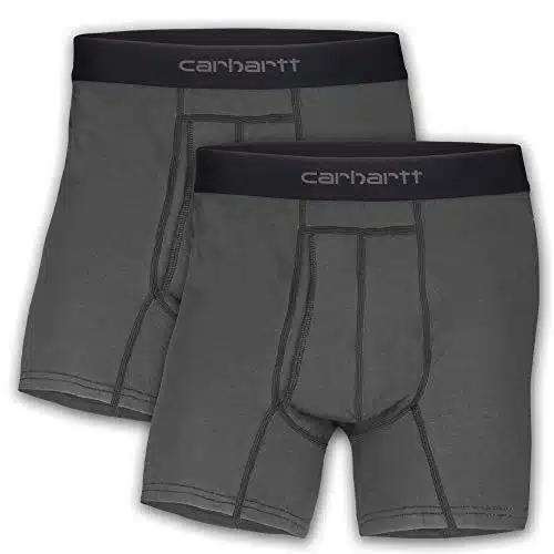 Carhartt Men's Inseam Cotton Polyester Pack Boxer Brief, Shadow, M
