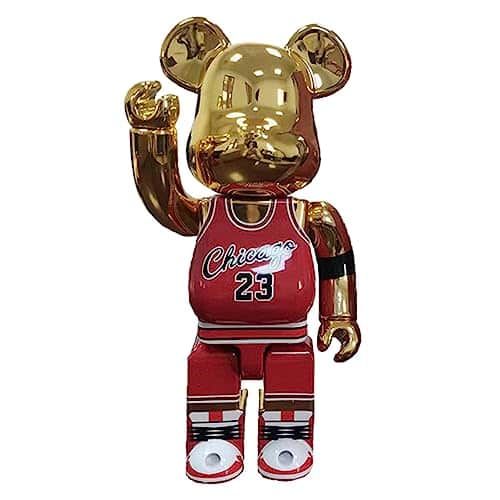 FEYAM Bearbrick % Violent Bear CM Figure Doll in Punk Statue Handmade Gift Fashion Desktop Decor Sculpture (red)