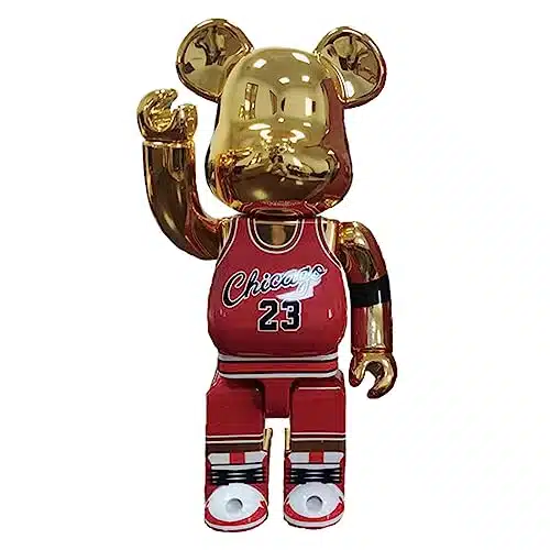 FEYAM Bearbrick % Violent Bear CM Figure Doll in Punk Statue Handmade Gift Fashion Desktop Decor Sculpture (red)