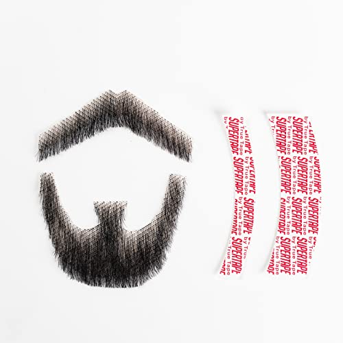Fake Beard Realistic EntertainmentDramaPartyMovie, Mustache Fake Facial Hair, Fake Beard Facial Hair Goatee Attached with Sticker for Easy Application Model T