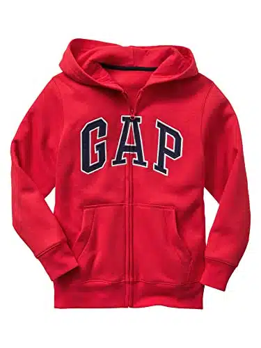 GAP boys Logo Hoodie Zip Sweatshirt, Pure Red V, Small US