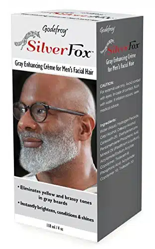 Godefroy Silver Fox Men's Silver And Gray Beard Brightener For Ethnic Hair Types, Fluid Ounce