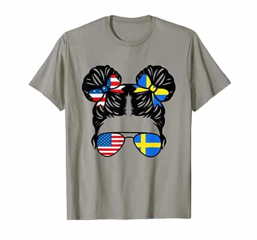 Half American Half Swedish Girl USA Sweden Flag Patriot T Shirt