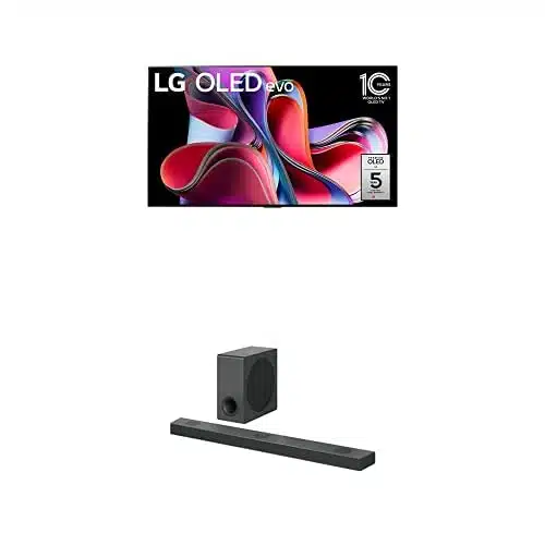 LG GSeries Inch Class OLED evo Smart TV OLEDGPUA, Sound Bar and Wireless Subwoofer SQY   .Ch, atts Output, Home Theater Audio with Dolby Atmos, DTSX, and IMAX Enhanced