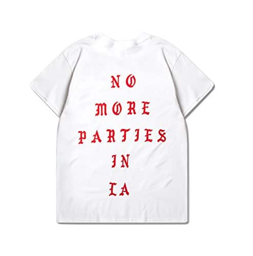 Life of Pablo No More Parties in La Los Angeles Pop Up T Shirt TLOP Saint (Extra Extra Large, Short Sleeve) White