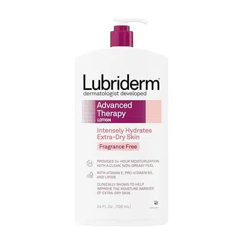Lubriderm Advanced Therapy Moisturizing Lotion with Vitamins E and B, Deep Hydration for Extra Dry Skin, Non Greasy Formula, fl. oz (Pack of )
