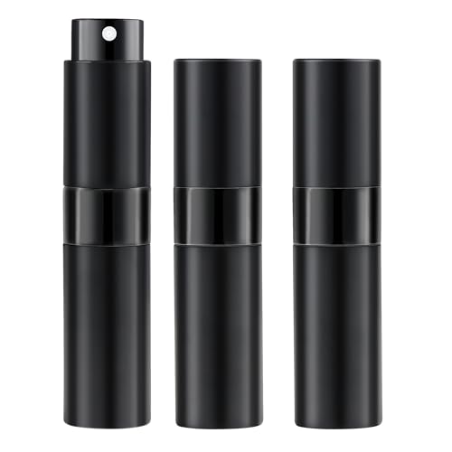 MDDRUIQI Stocking Stuffers for Men L Perfume Travel Refillable Portable Perfume Atomizer Bottle Spray Bottles Travel Perfume Bottle for Outdoor and Traveling (balck,Pack)