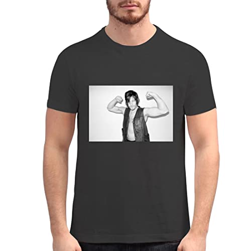 Norman Reedus Men's Soft Graphic T Shirt PDI #PIDP, Black, X Large