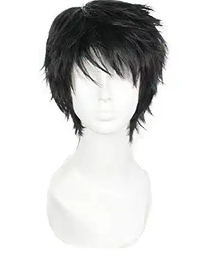 OYSRONG Short '' Black Men Curly Fluffy Curly Cosplay Heat Resistant Halloween Fibre Wig