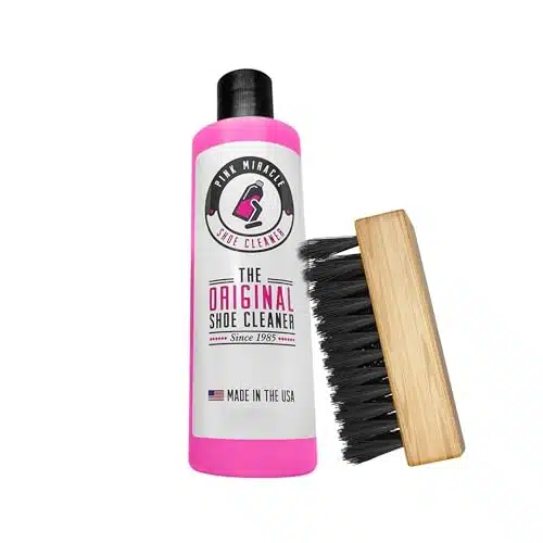 Pink Miracle Shoe Cleaner Kit oz Bottle Fabric Cleaner For Leather, Whites, and Nubuck Sneakers