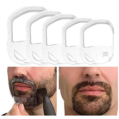 RIMOL Beard Shaper Goatee Mustache Grooming Tool Face Hair Styling Template for Man Transparent PCSSet (Transparent)