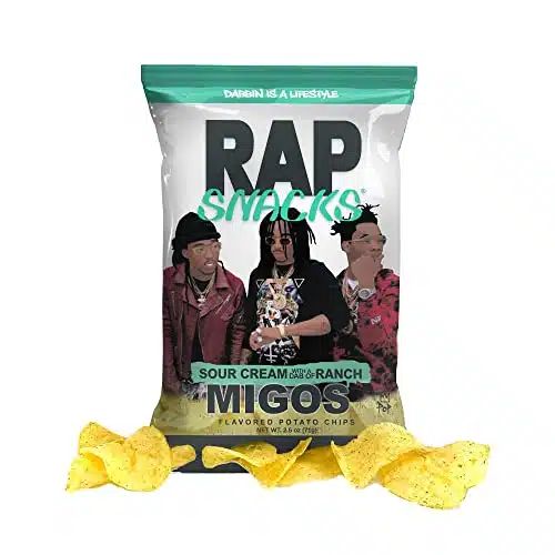 Rap Snacks Migos Sour Cream with a Dab of Ranch Potato Chips Oz Bags   Pack of