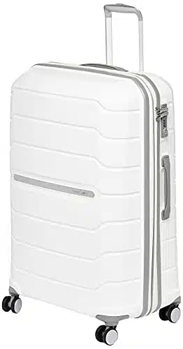 Samsonite Freeform Hardside Expandable with Double Spinner Wheels, Checked Medium Inch, White