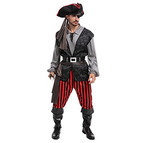 Spooktacular Creations Adult Men Pirate Costume for Halloween, Costume Party, Trick or Treating, Cosplay Party (X Large)
