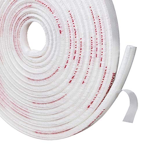 TORRAMI Door Brush Sweep Seal Tape inch x inch x ft, Brush Door Seals for Sliding Doors Keep Bugs Out Upgraded Package Design No Twist, White