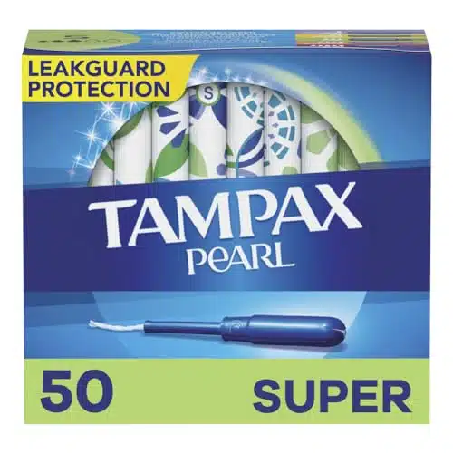 Tampax Pearl Tampons Super Absorbency, With Leakguard Braid, Unscented, Count