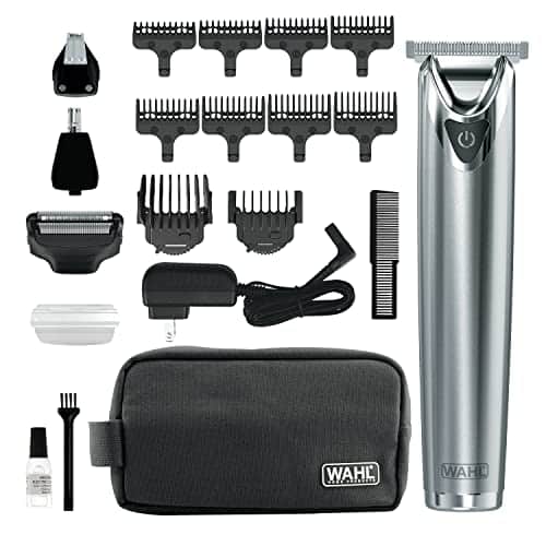 Wahl USA Stainless Steel Lithium Ion + Beard Trimmer for Men   Electric Shaver & Nose Ear Trimmer   Rechargeable All in One Men's Grooming Kit   Model SS