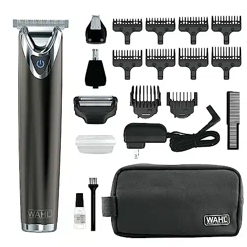 Wahl USA Stainless Steel Lithium Ion + Slate Beard Trimmer for Men   Electric Shaver, Nose Ear Trimmer, Rechargeable All in One Men's Grooming Kit   Model