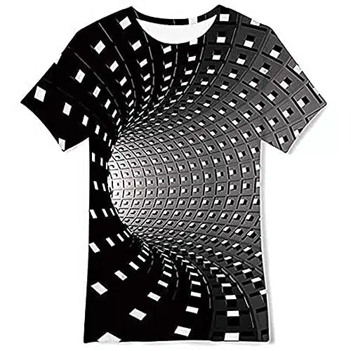uideazone Boys and Girls Graphic Tee Shirts Funny D Printed Short Sleeve Optical Illusion Shirt Top Years''