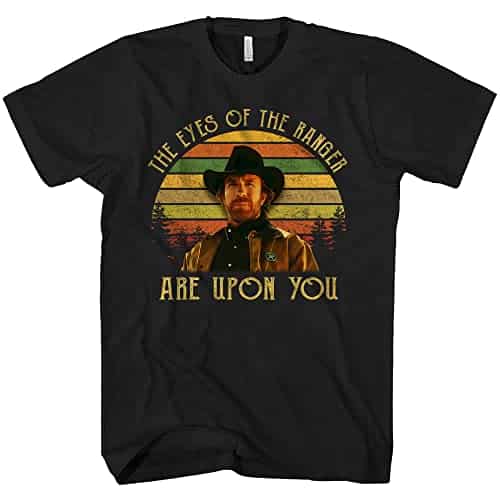 ALOPW The Eyes of The Ranger are Upon You Walker Texas T Shirt, Vintage Style Casual Short Sleeve Shirt, Large