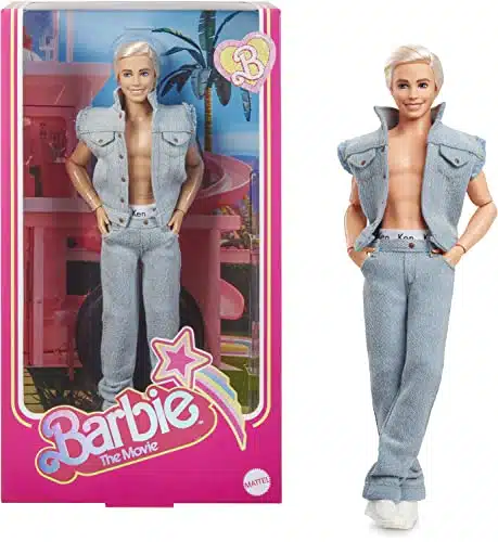 Barbie The Movie Collectible Ken Doll Wearing All Denim Matching Set with Original Ken Signature Underwear