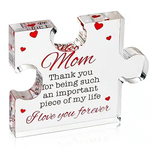 Birthday Gifts for Mom   Engraved Acrylic Block Puzzle Mom Present x inch   Cool Mom Presents from Daughter, Son, Dad   Heartwarming Mom Birthday Gift, Ideas
